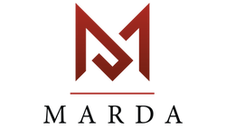 A logo with the text "MARDA" below it.